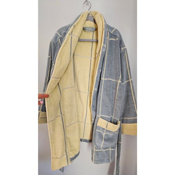 Cozy Earth Windowpane Resort Robe in Blue Lagoon, Loungewear Womens Sz XL - Picture 5 of 12